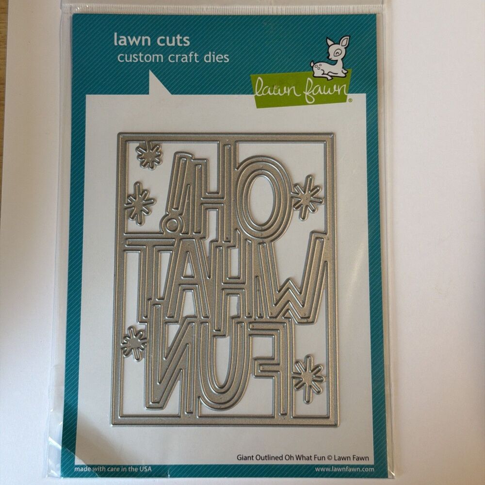 Lawn Fawn Giant Outlined Oh What Fun Craft Cutting Dies LF2972 for Card Making